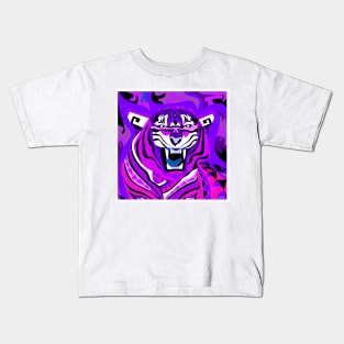 the magnificent purple tiger in flames of new year in lunar art in china Kids T-Shirt